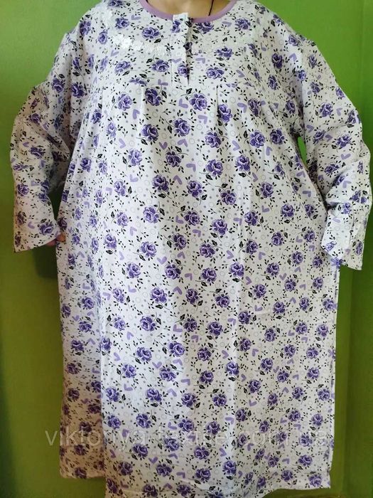 Тепла нічна сорочка. Бавовна. Узбекистан. Теплые ночные рубашки баталы