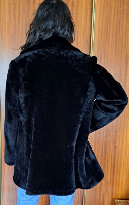 Casaco mouton pele preto, como novo