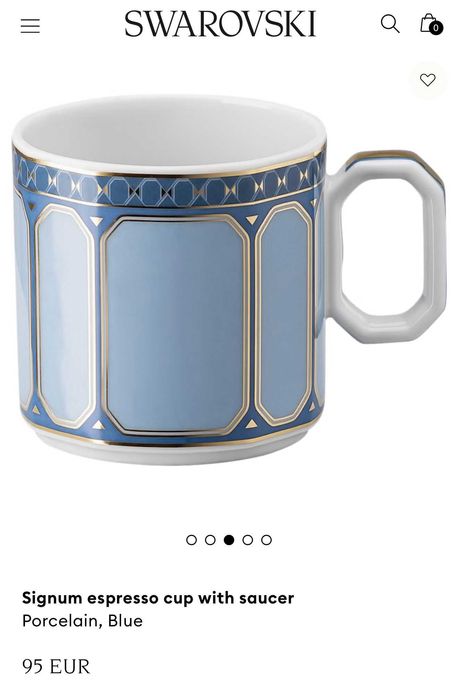 Conjunto pires e chávena de café SWAROVSKI