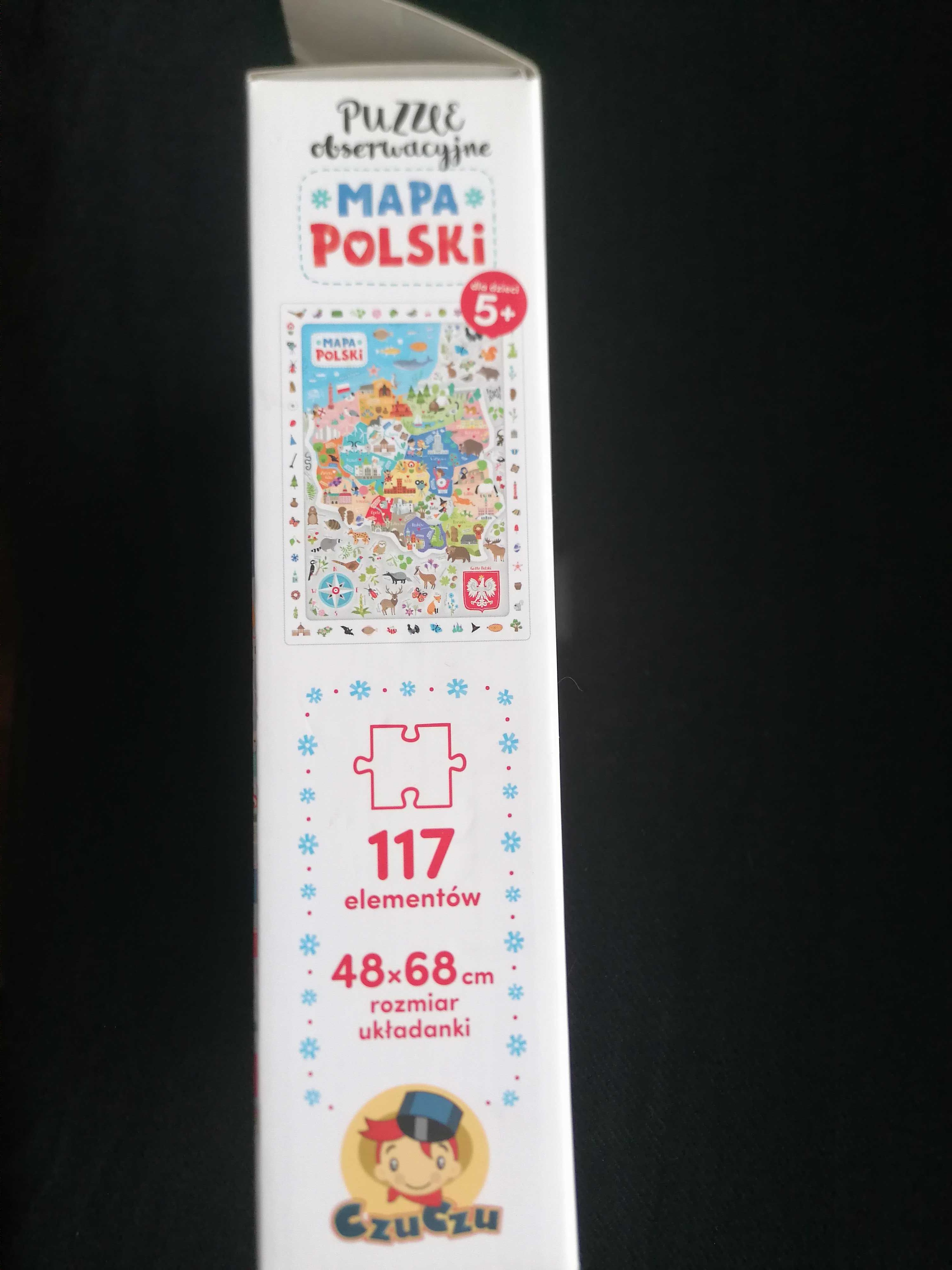 Puzzle Obserwacyjne Mapa Polski 117elementów. 5+ CzuCzu
