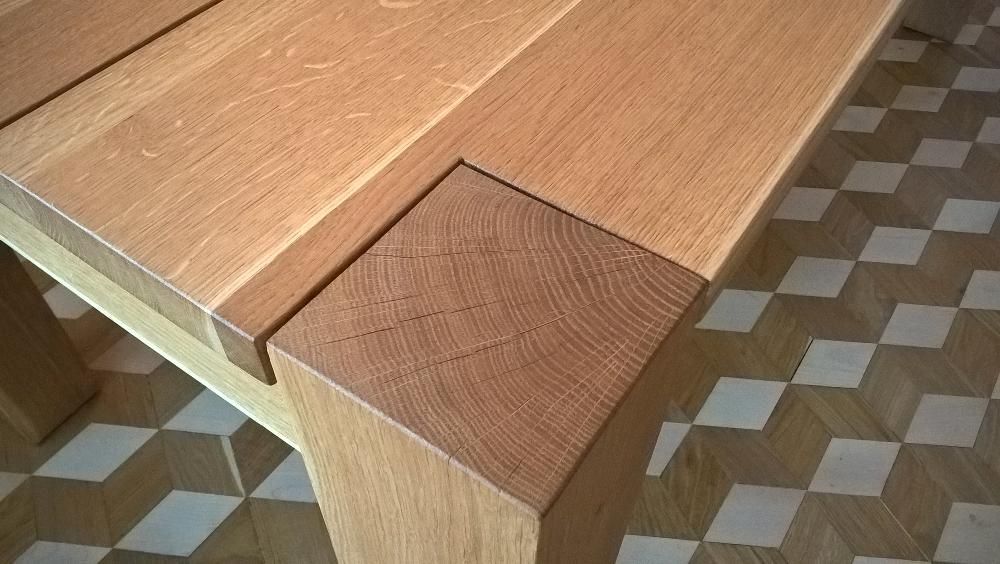 KLASA Stół Dębowy 90x190 Lity dąb nogi 12cm Kler WoodAnd