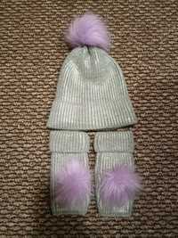 Комплект шапка рукавиці для дівчинки 5-6 років