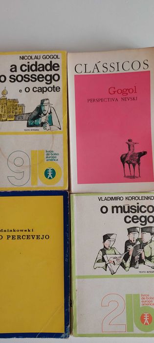 Korolenko, Maiakovski e Gogol, livros bolso