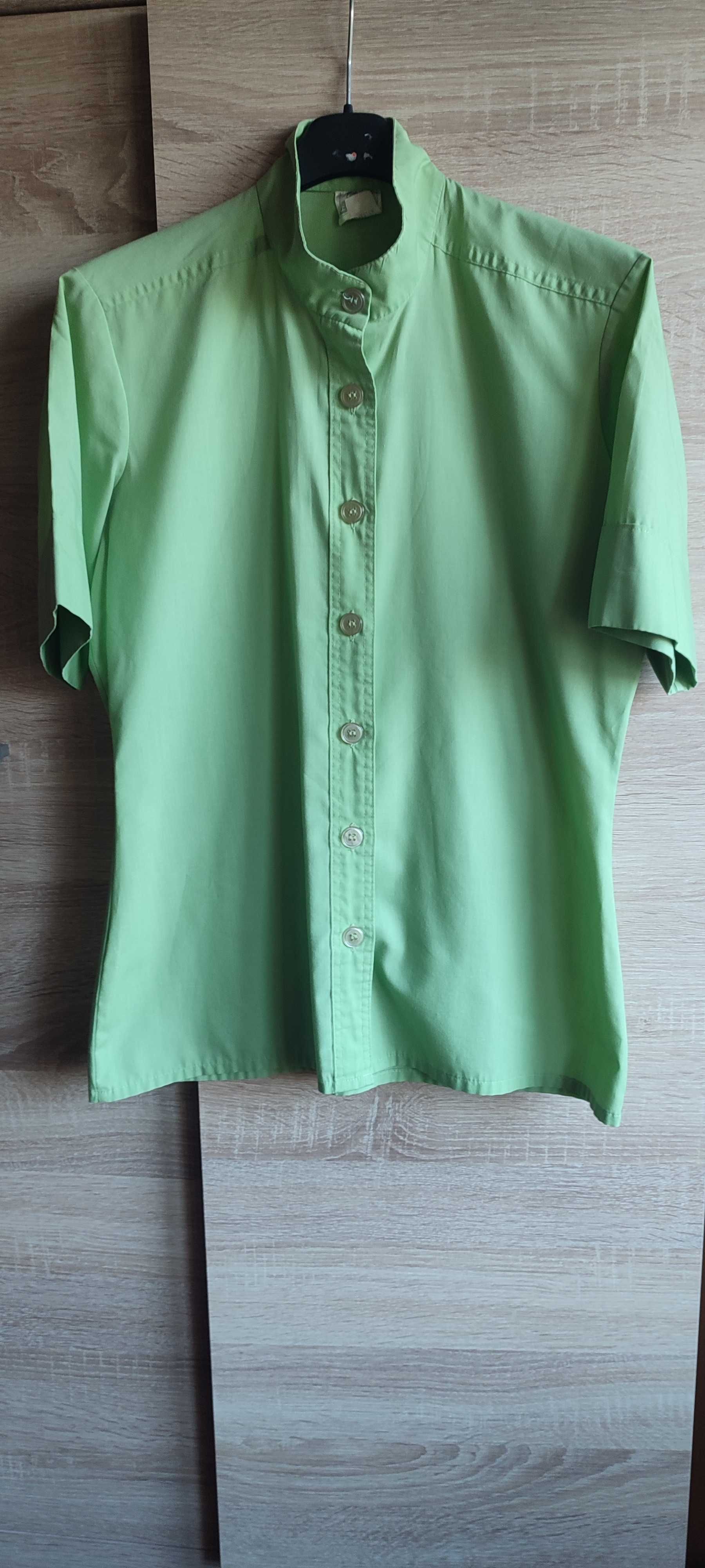 Zielona bluzka koszula na krótki rękaw rozmiar 38
