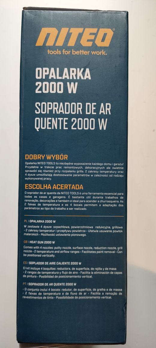 Opalarka NiteoTools 2000W Z gwarancją producenta.
