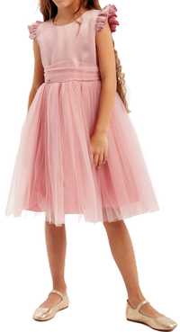 Różowa Tiulowa Sukienka Violette - Księżniczka w Twoim Domu! NR 124