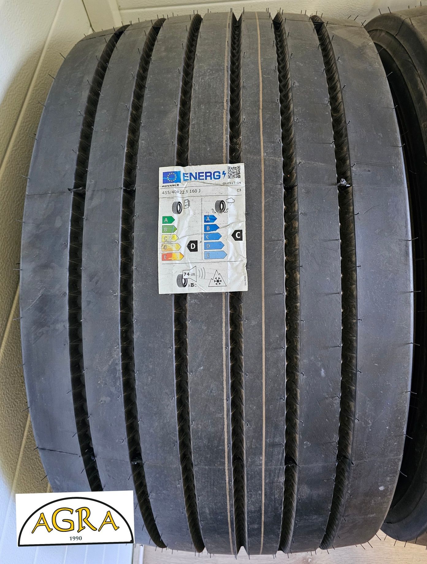 455/40R22.5 (1250netto)  ADVANCE opona nowa naczepa mega mocna