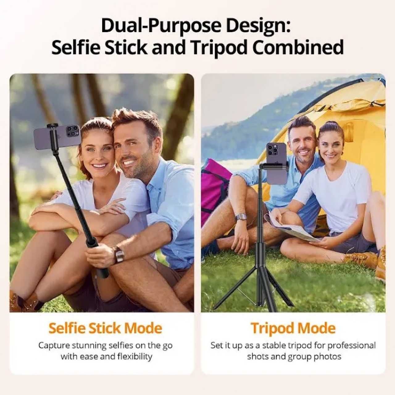 ATUMTEK 3-w-1 SELFIE STICK & STATYW Bluetooth 140 cm z Pilotem