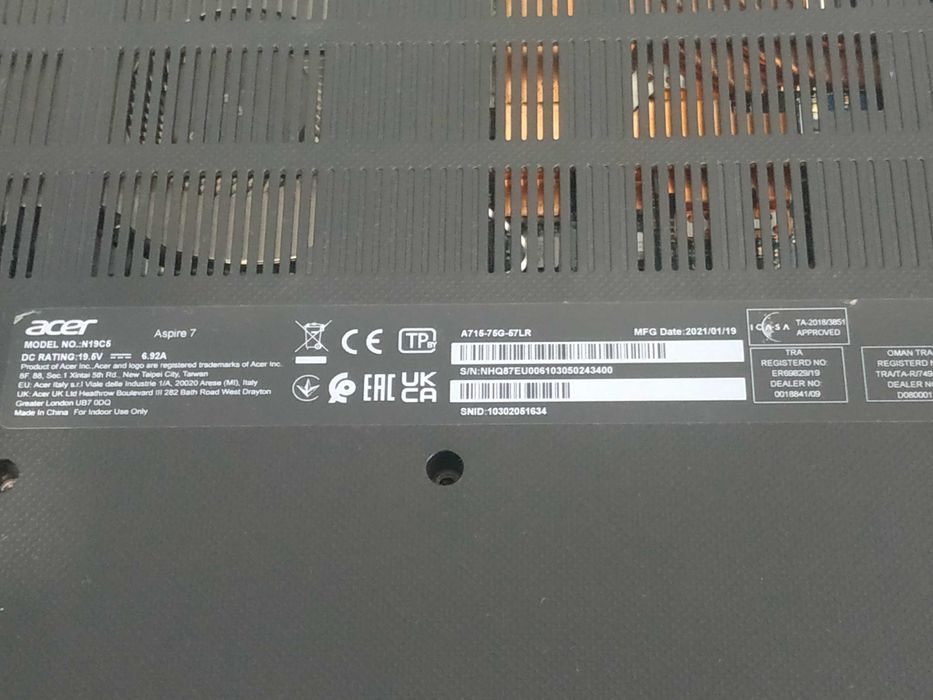 Acer Aspire 7 A715-75G-57LR на запчастини (Intel)