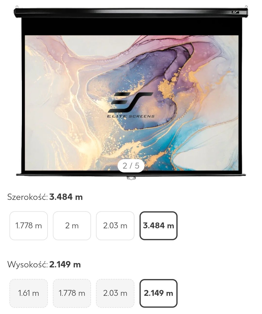 Ekran projekcyjny Elite Screens  3.38mx2.149m