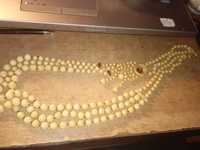 Ожерелье, бусы, деревянные, с серьгами, граб