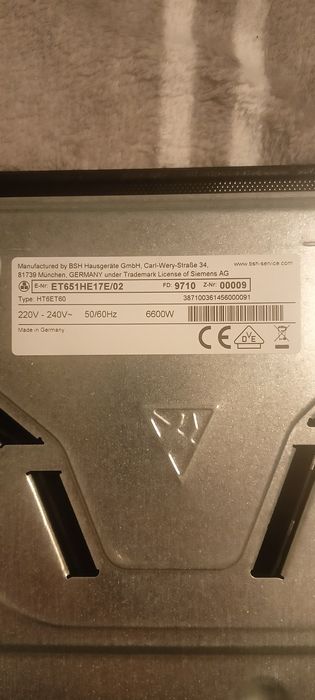 Płyta ceramiczna Siemens