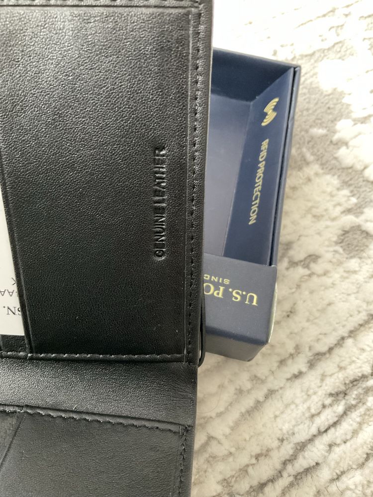 Мужское портмоне кожаное US Polo ASSN кошелек бумажник