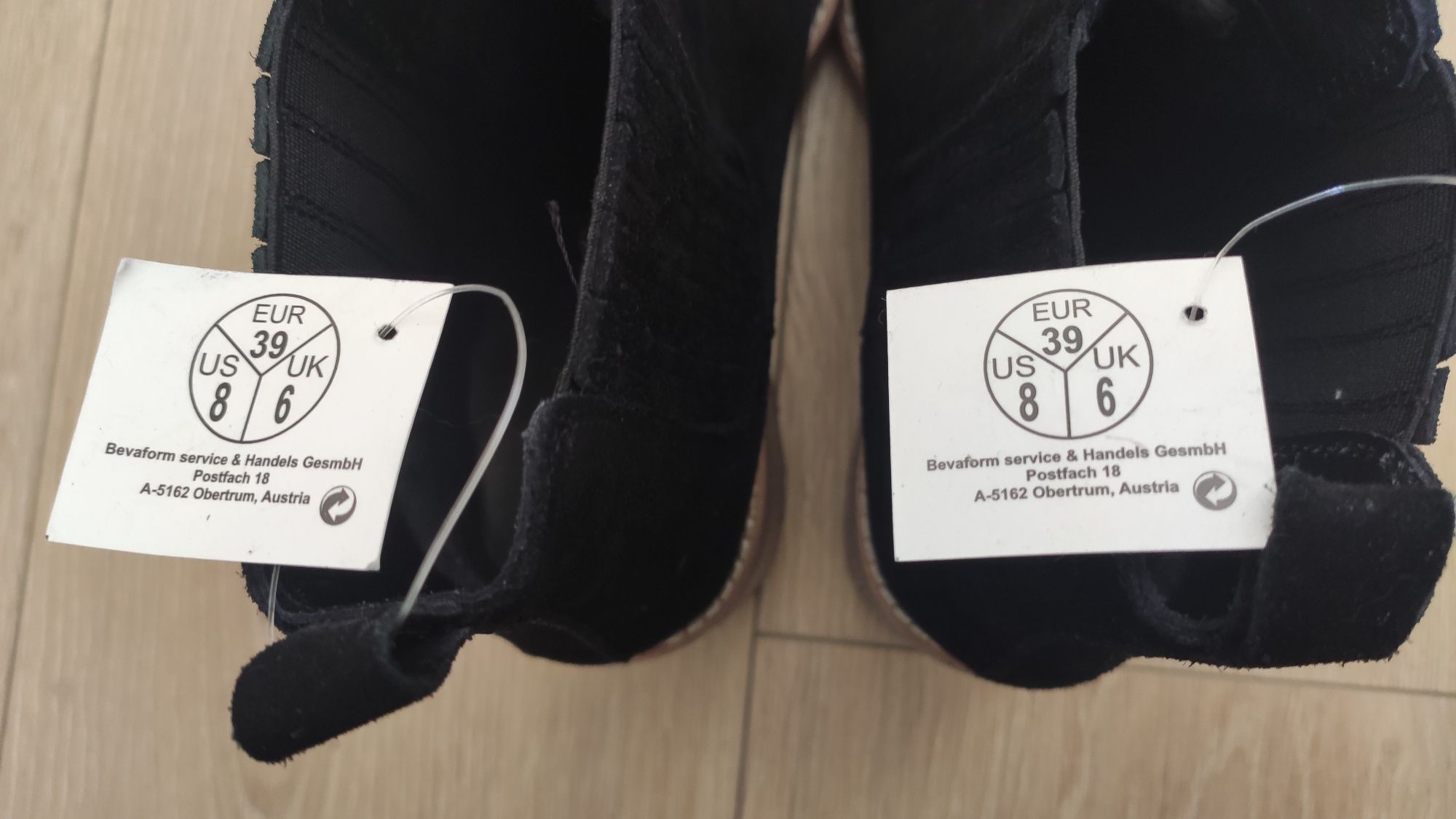 Buty botki Esmara 39 Lidl Chelsea Boots damskie czarne skórzane zamsz
