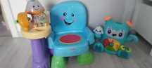 Zabawki fisher price, rockid, krzeselko uczydelko