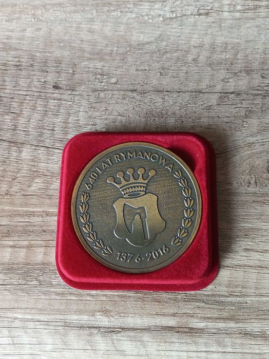 Herb miasta Rymanów medal nowy w etui okolicznościowy