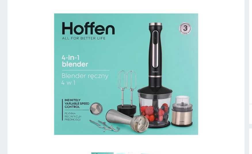 Blender Ręczny Hoffen HB-5512 4 w 1 Moc 1200 W