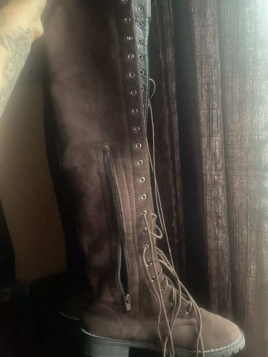 Ботфорти чоботи коричневі розмір 37-37,5