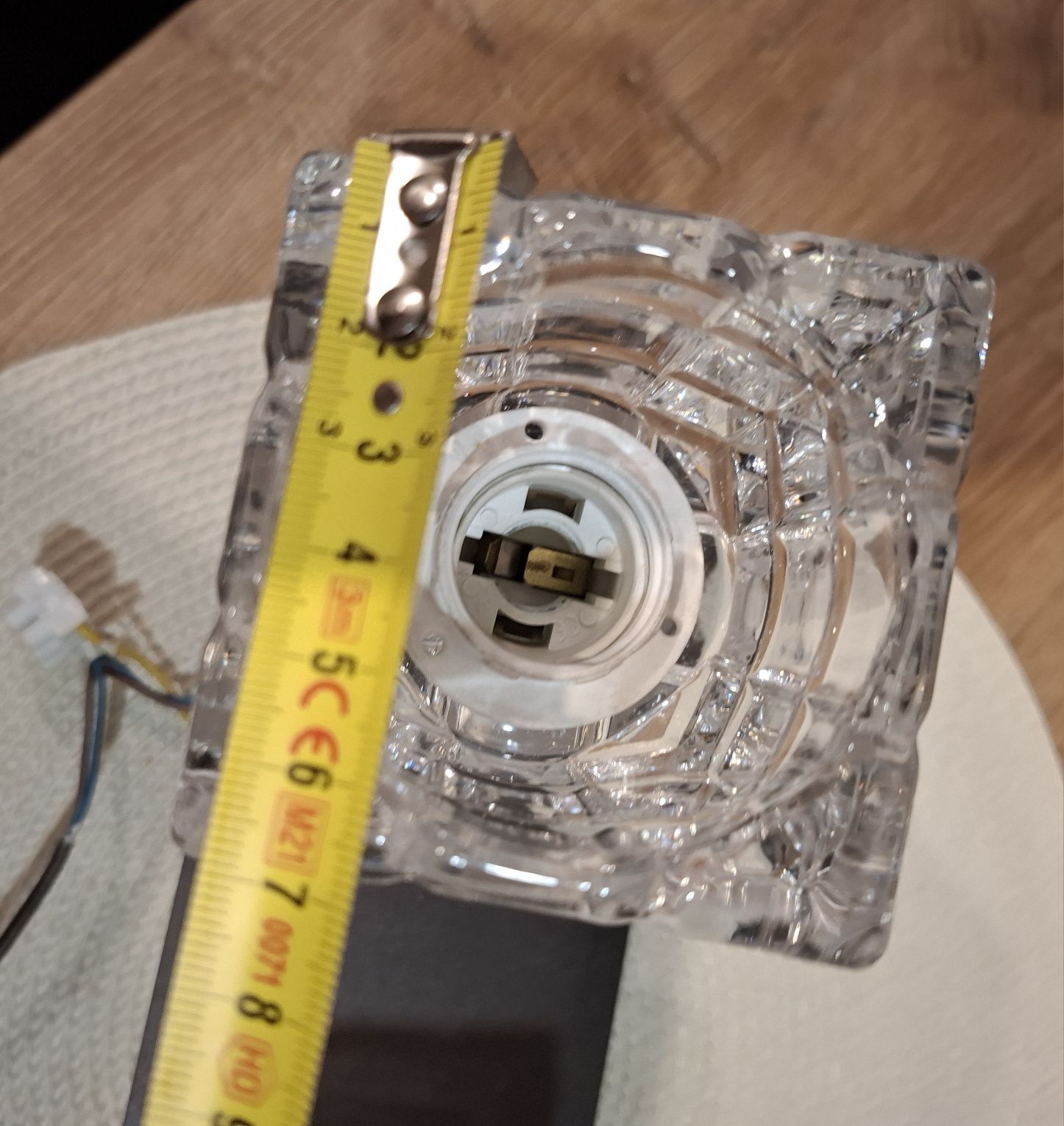 Lampa , klinkiet z kryształowymi kloszami
