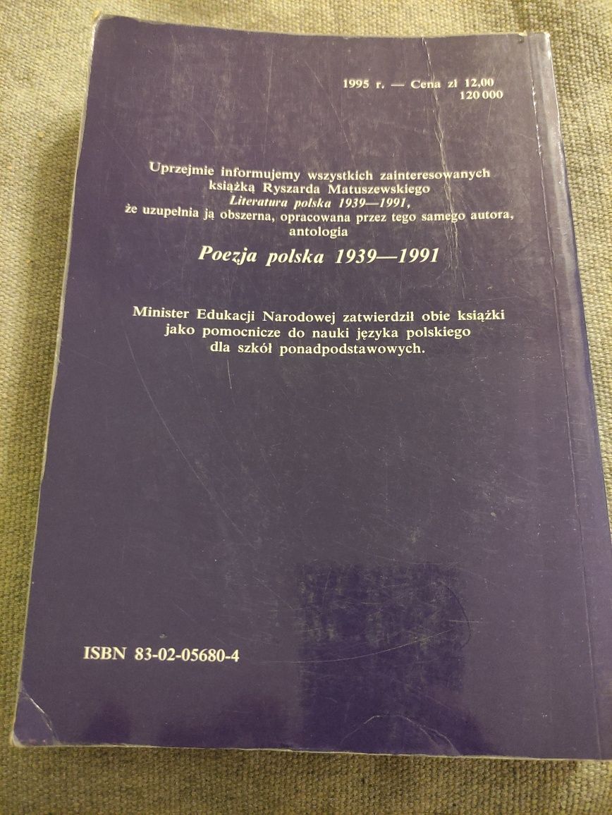 Literatura polska 1939- 1991 Ryszard Matuszewski