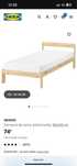 Cama individual de madeira com colchao