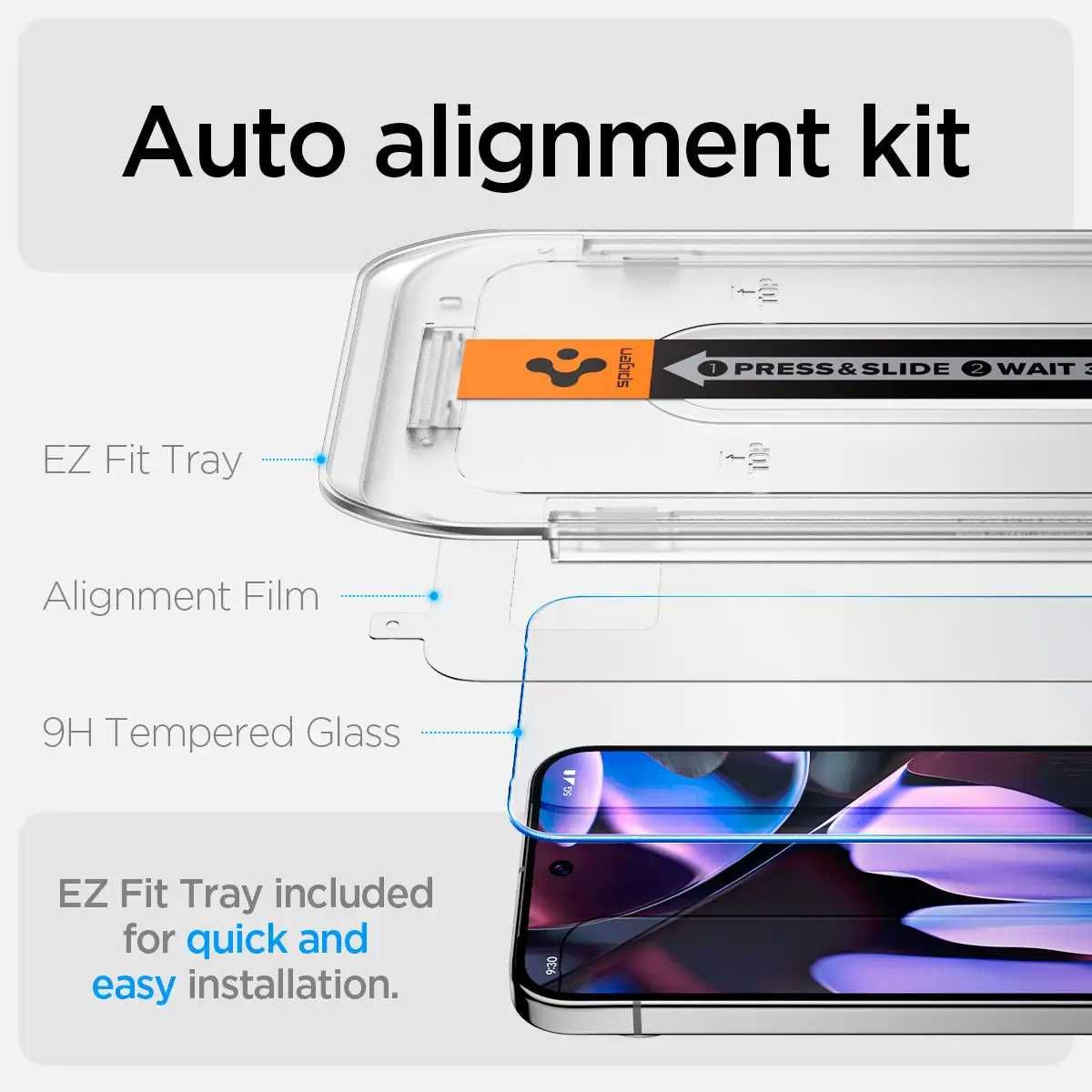 Защитное стекло Spigen Glas.tR EZ FIT 2-Pack для Pixel 9 Pro XL Clear