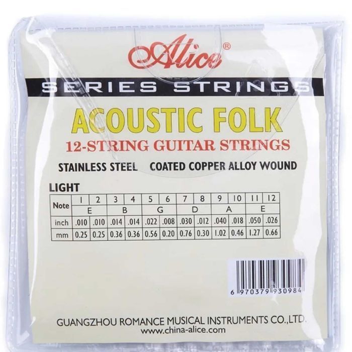 Струны Alice A2012 для двенадцатиструнной гитары (.010-.050) (медь)