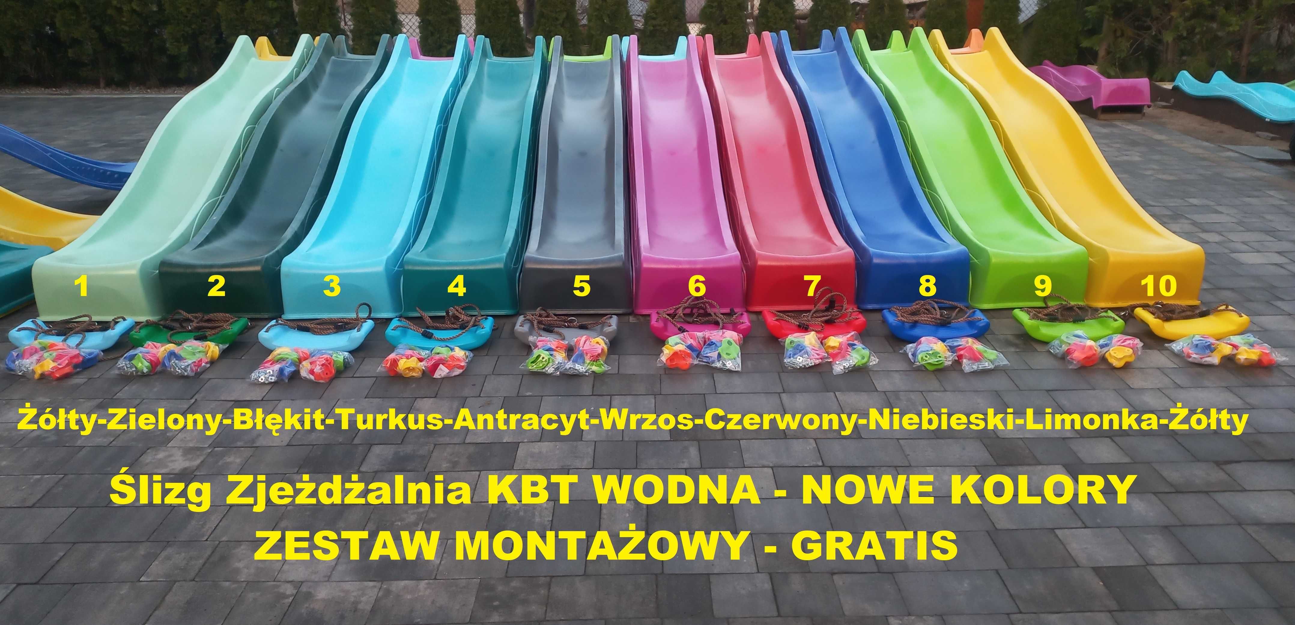 Ślizg zjeżdżalnia fala 3 m-wodna KTB - najdłuższa na rynku- KOLORY