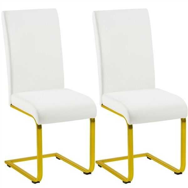 krzesła komplet biało złote
