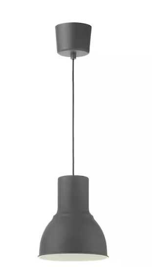 HEKTAR
Candeeiro suspenso, cinz esc, 22 cm IKEA