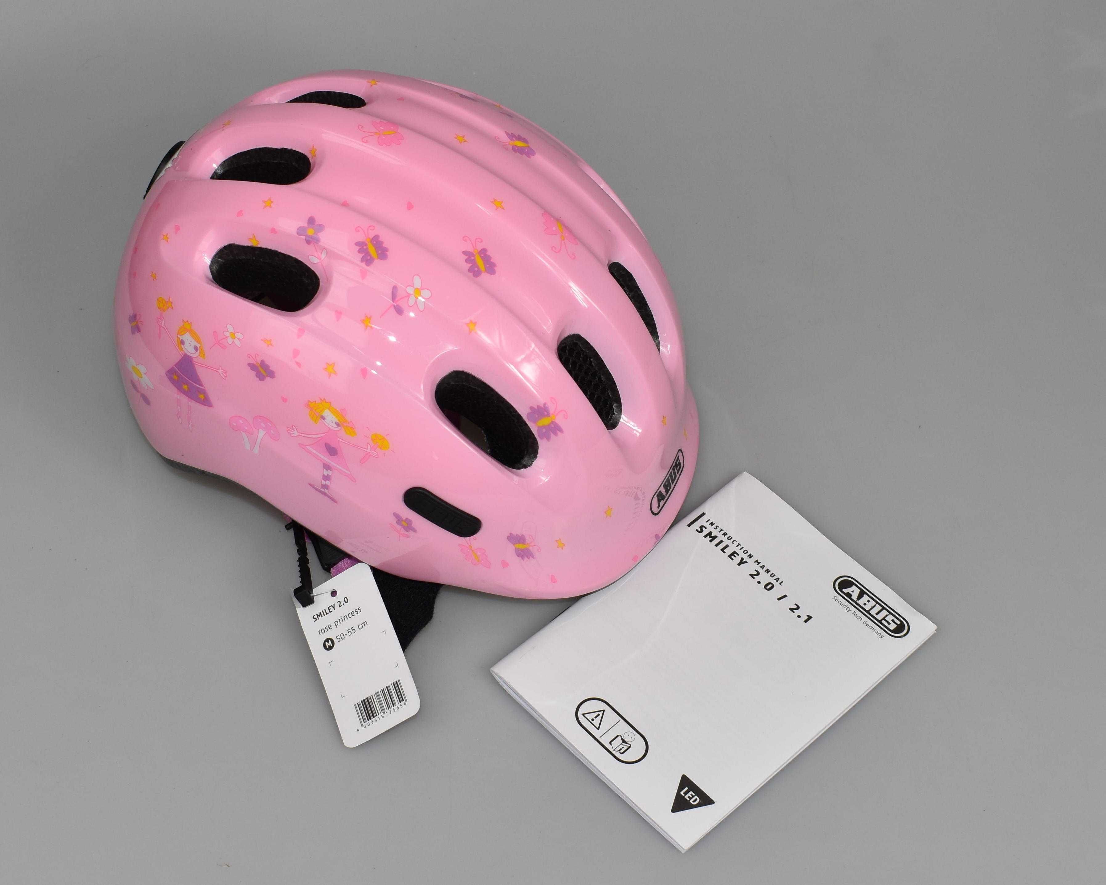 Kask rowerowy dziecięcy Abus Smiley 2.0 Rose Princess M 50-55cm