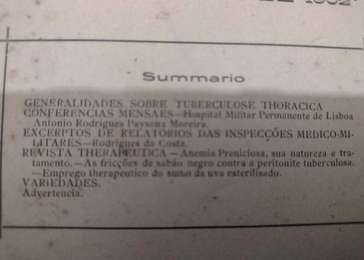 Revista A Medicina Militar 1902/1903