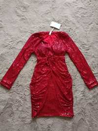 Sukienka cekiny cekinowa czerwona