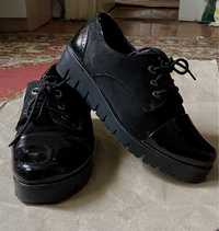 Туфлі жіночі Лофери чорні 40 розмір, натуральна замш