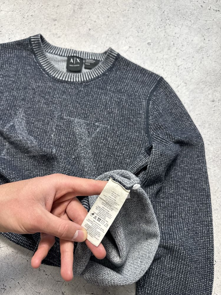 Кофта Свитер AX Armani Exchange Оригинал С Большим Лого Оригинал S-M
