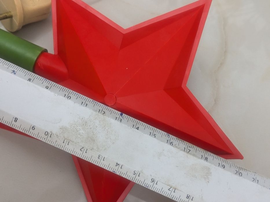 Светящяяся пластмассовая верхушка "Звезда" на ёлку, 20 см