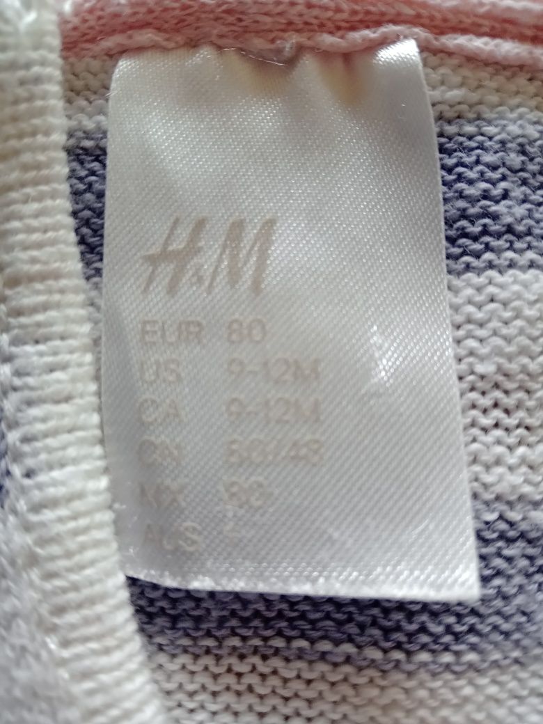 2 bluzeczki dziewczęce h&m r 80