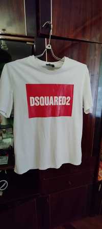 Футболка Dsquared2 Оригинал XL DSQARED2 T-shirt White Red logo Белая