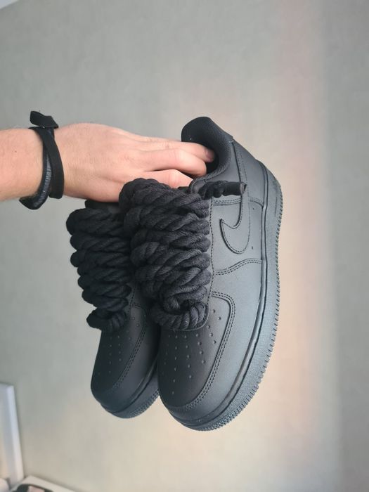 37-45.5 Nike air force 1 rope laces Black