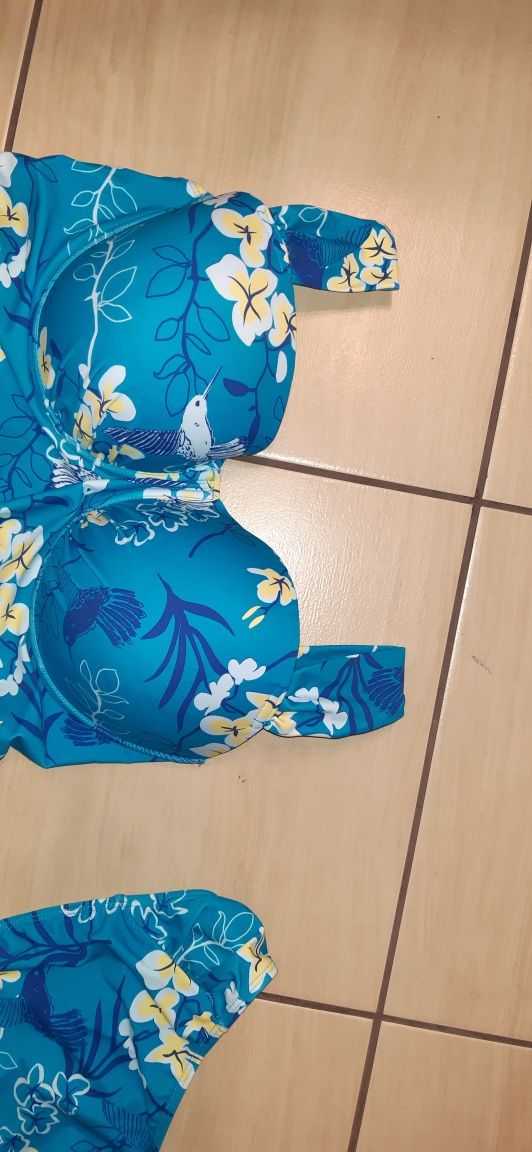 NOWY tankini rozmiar 46 90 C kostium ciążowy Bonprix BPC kwiaty figi