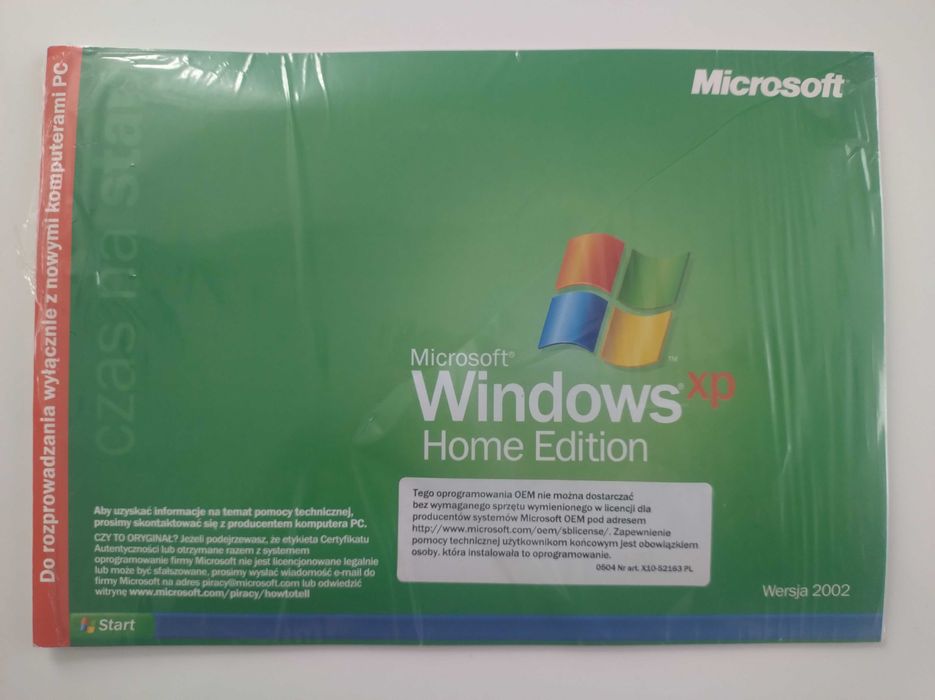 Windows XP Home, oryginalna płyta z oryginalną książeczką