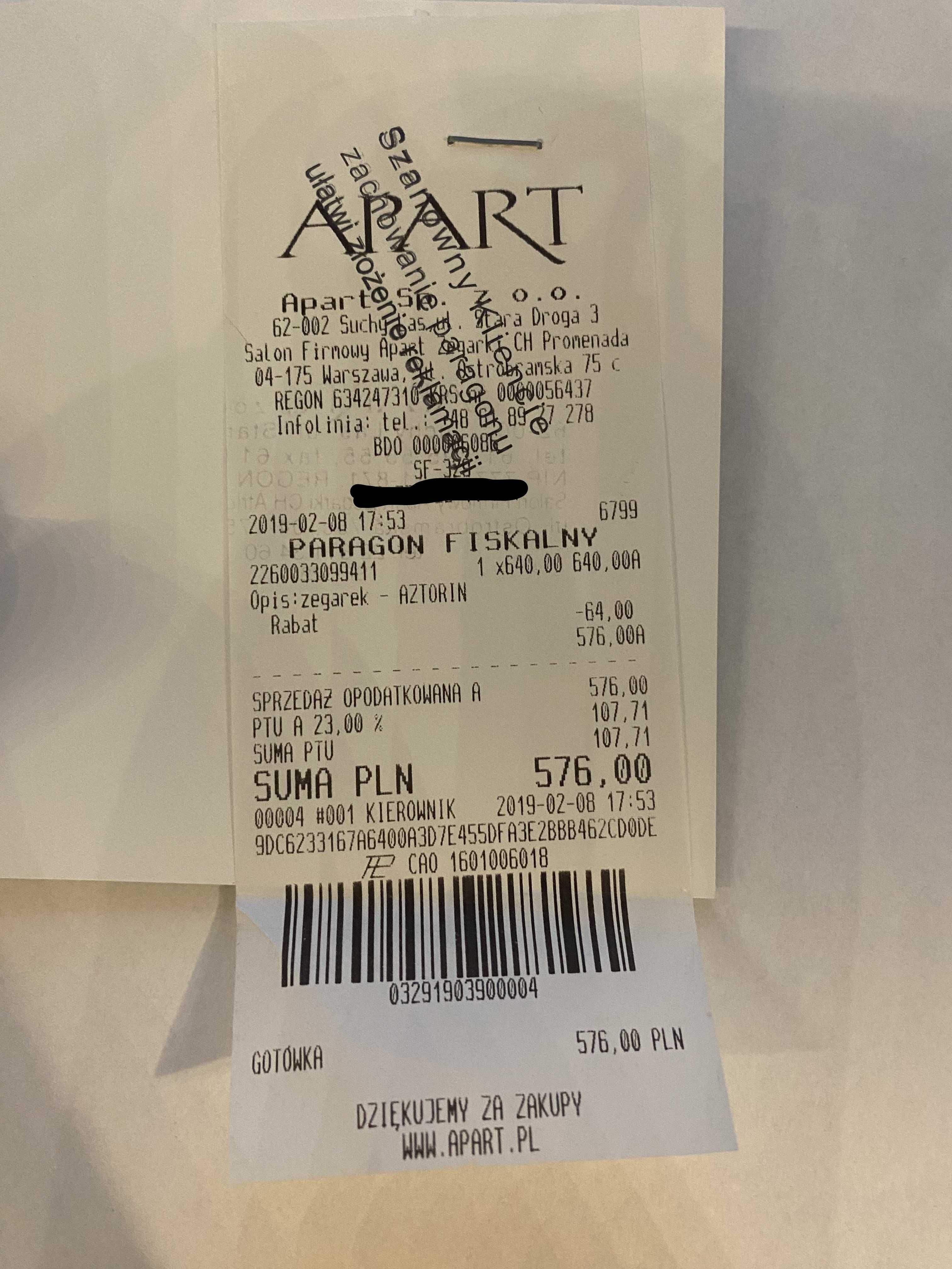 Aztorin zegarek męski pomarańczowy
