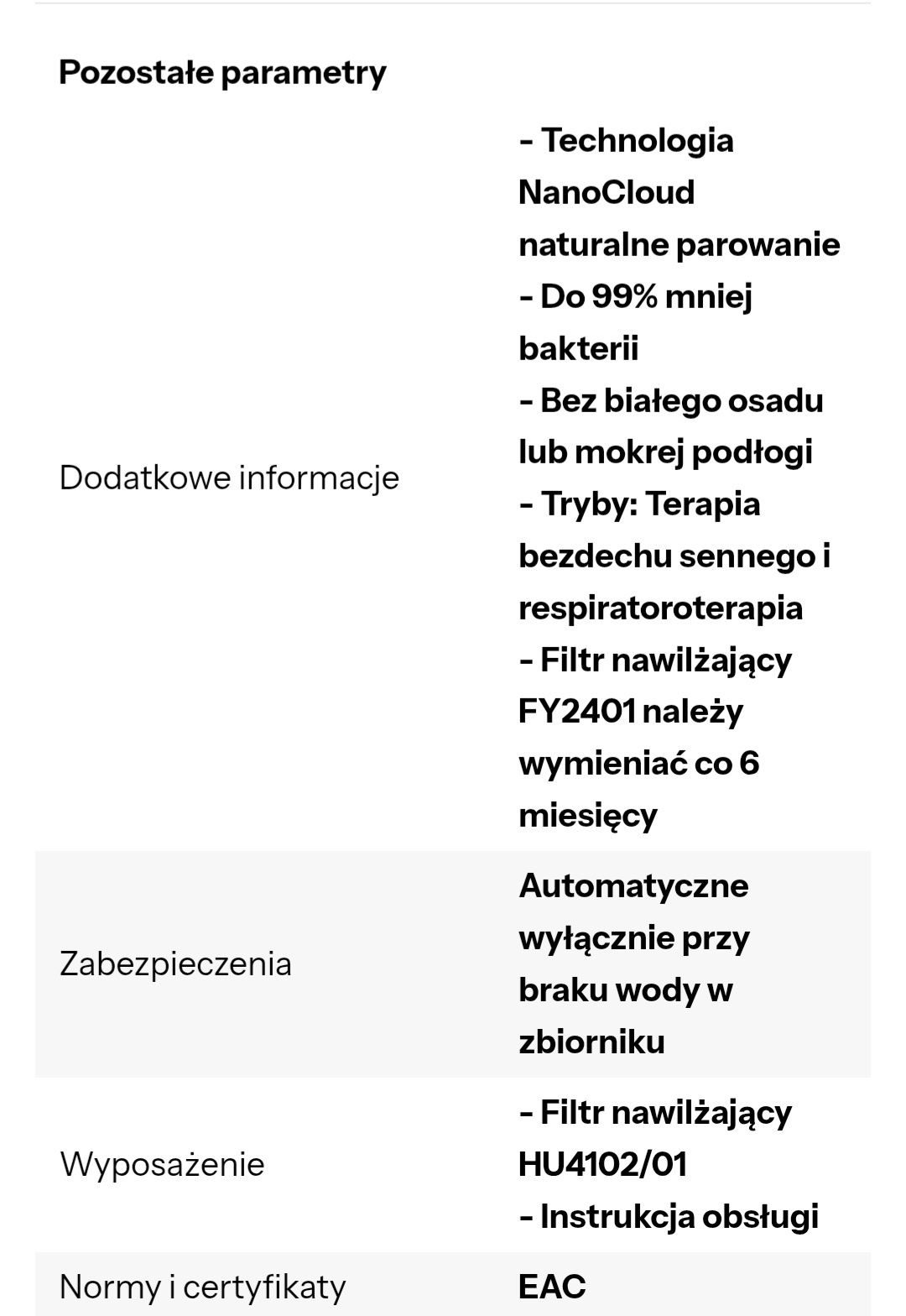 Nawilżacz powietrza Philips