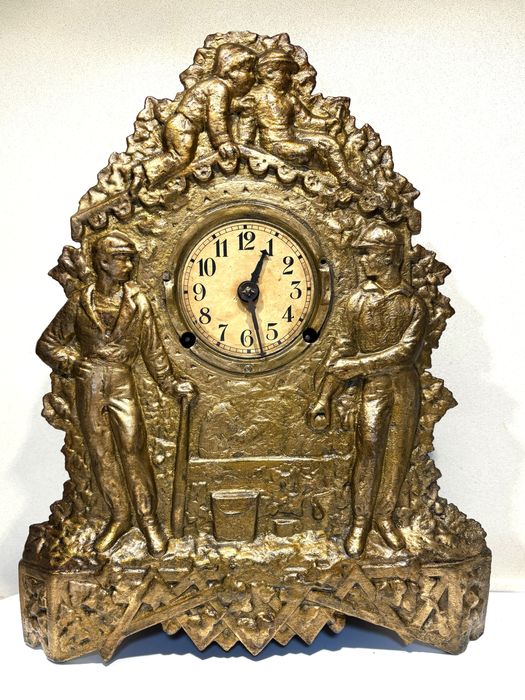 Lindo antigo relógio de chaminé - á funcionar