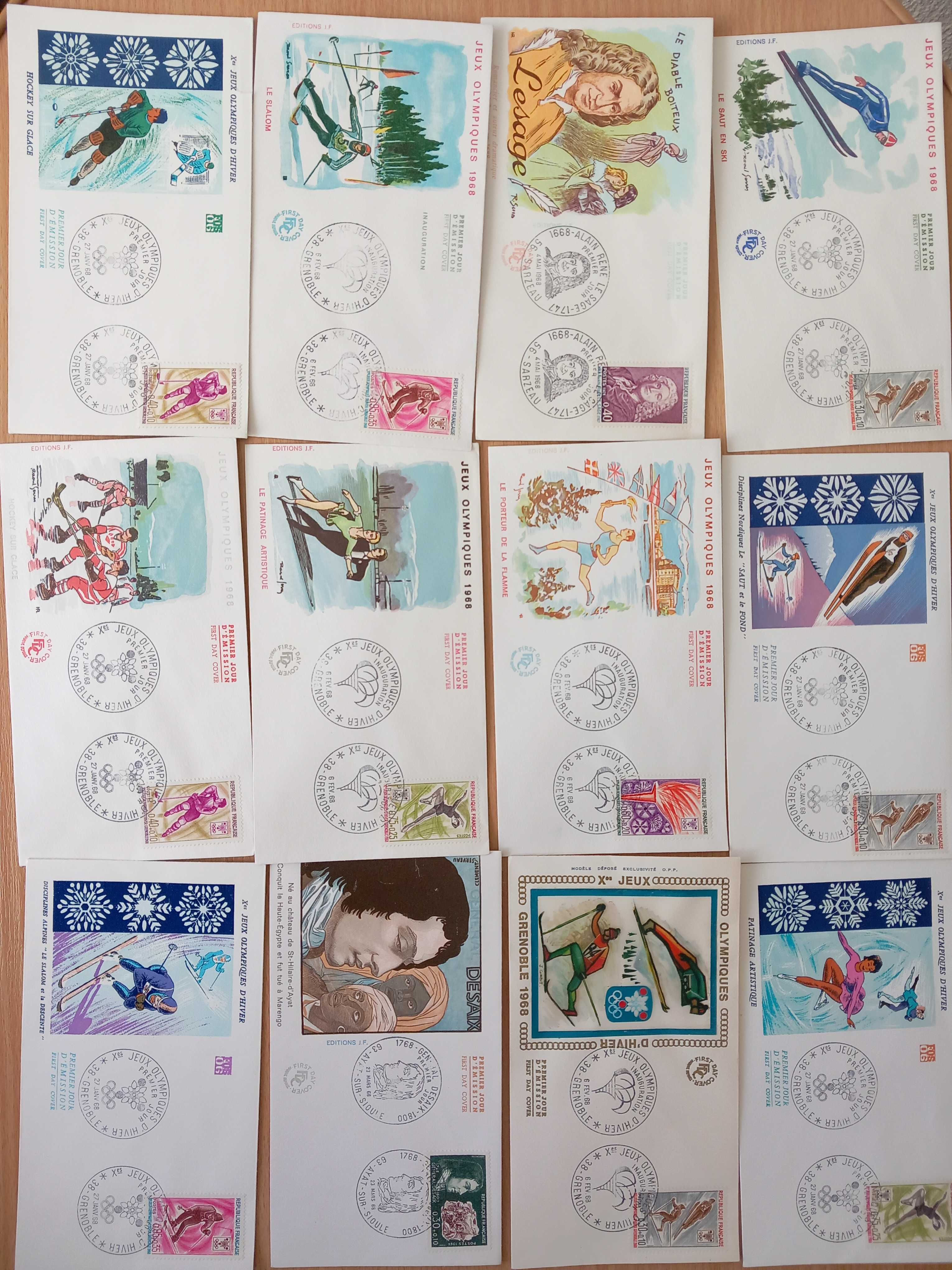 Koperty FDC 50x Austria, 50x Francja