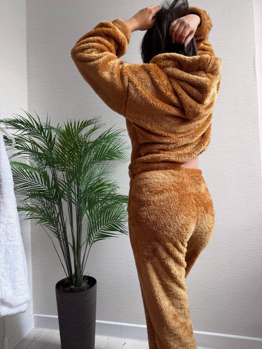 Теплый костюм домашний плюшевый женский