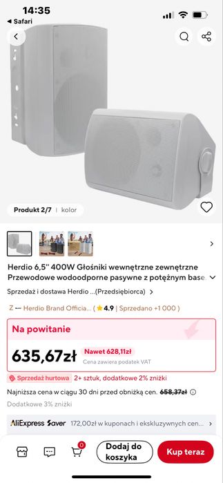Glosniki herdio nowe 4 sztuki