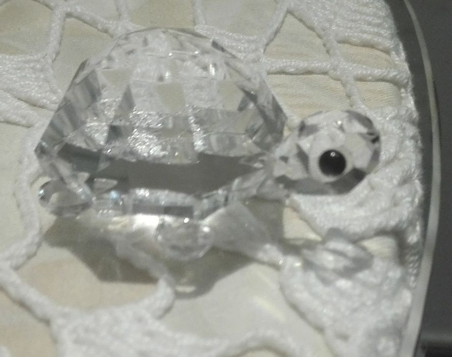 Svarowsky miniaturas urso, esquilo hipopótamo tartaruga com caixa