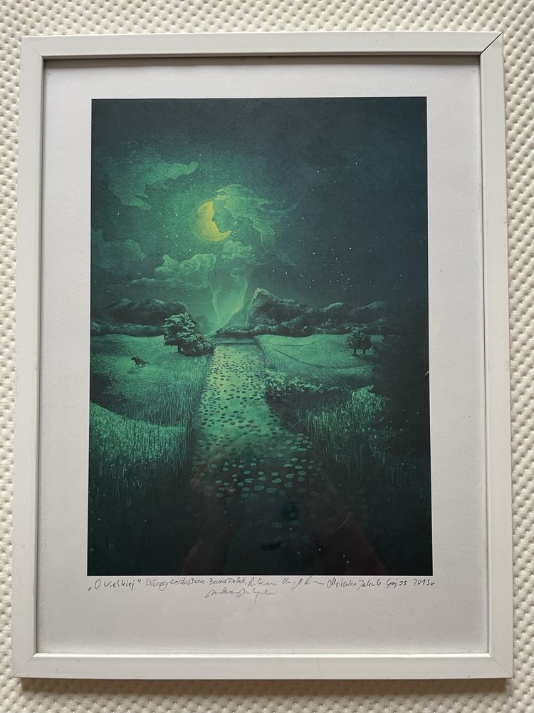 Ilustracja w ramce 40x33cm Jakub Gajos, obrazek, rysunek, grafika