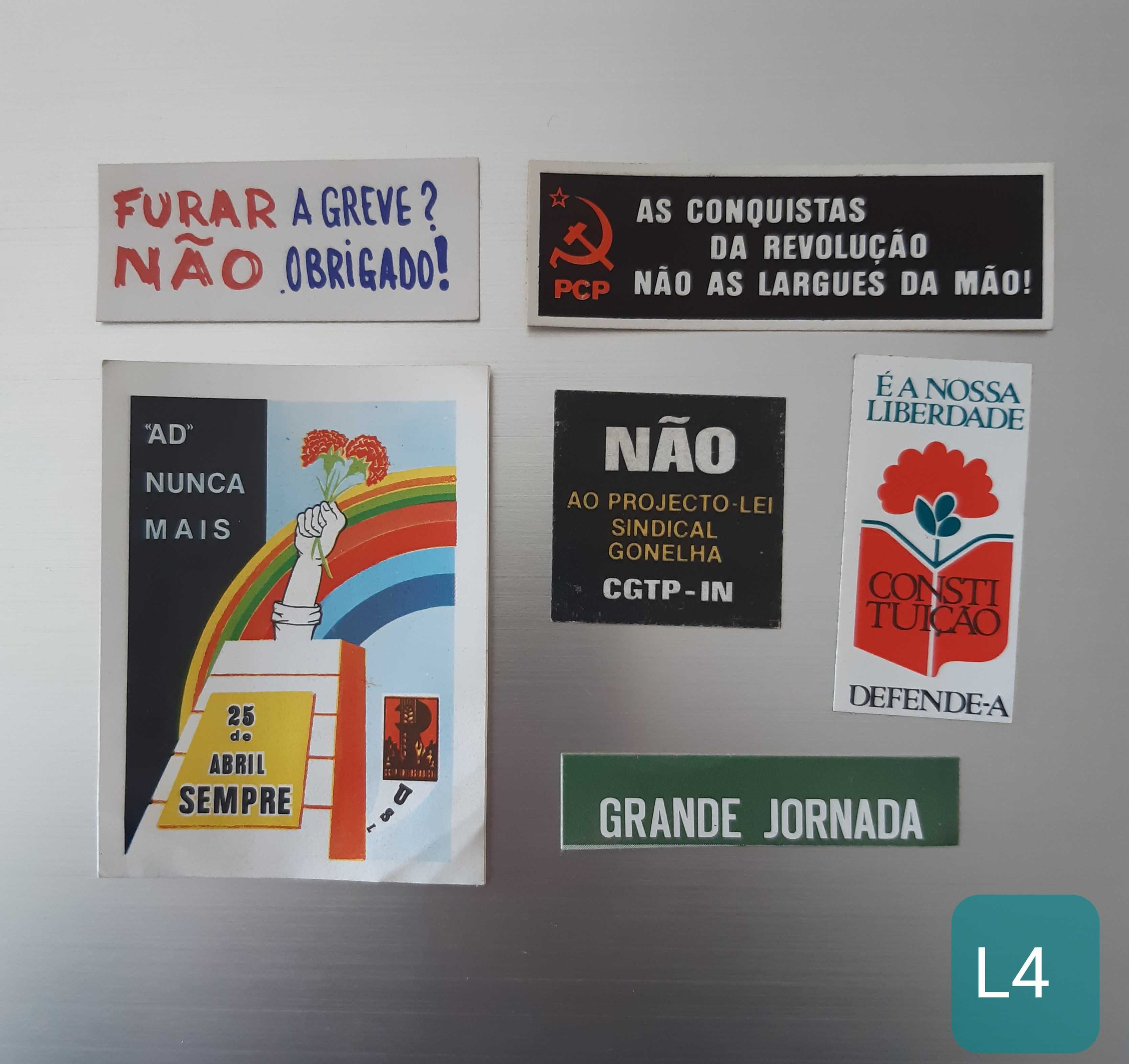 Autocolantes antigos, características políticas, raridades